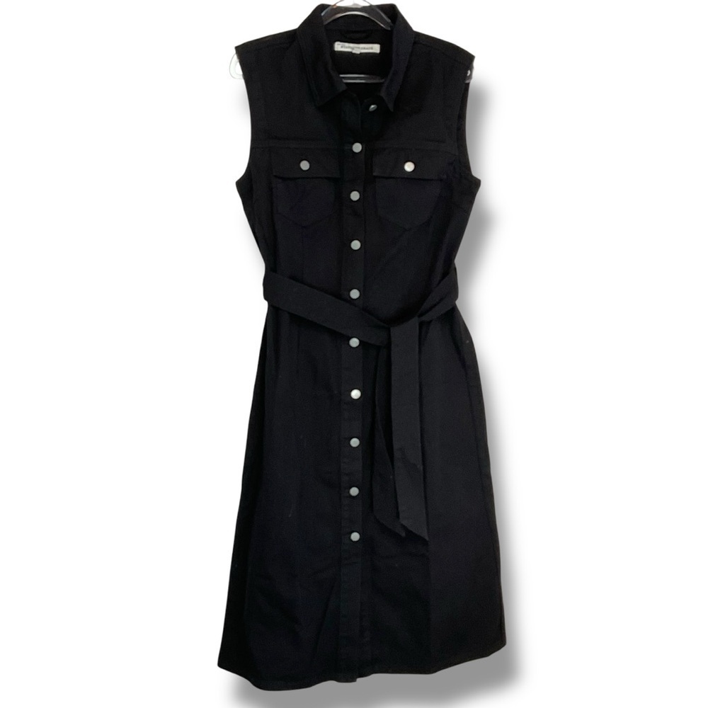 Standard Grace Dress Black Denim Button Down Maxi Jean Cotton Size Large NWT